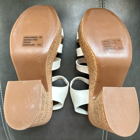 Steve Madden White Strappy Platform Heels - Picture 5 of 5